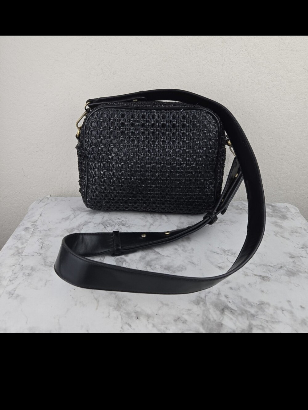 Antik Kraft Woven Black Crossbody Shoulder Bag